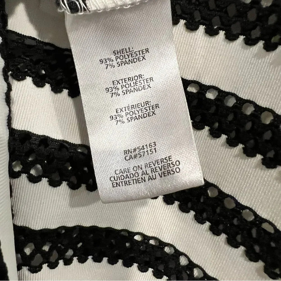 Calvin Klein Swimsuit Top Cover Up Size Medium Black Stripe Drawstring Waist - Picture 5 of 9
